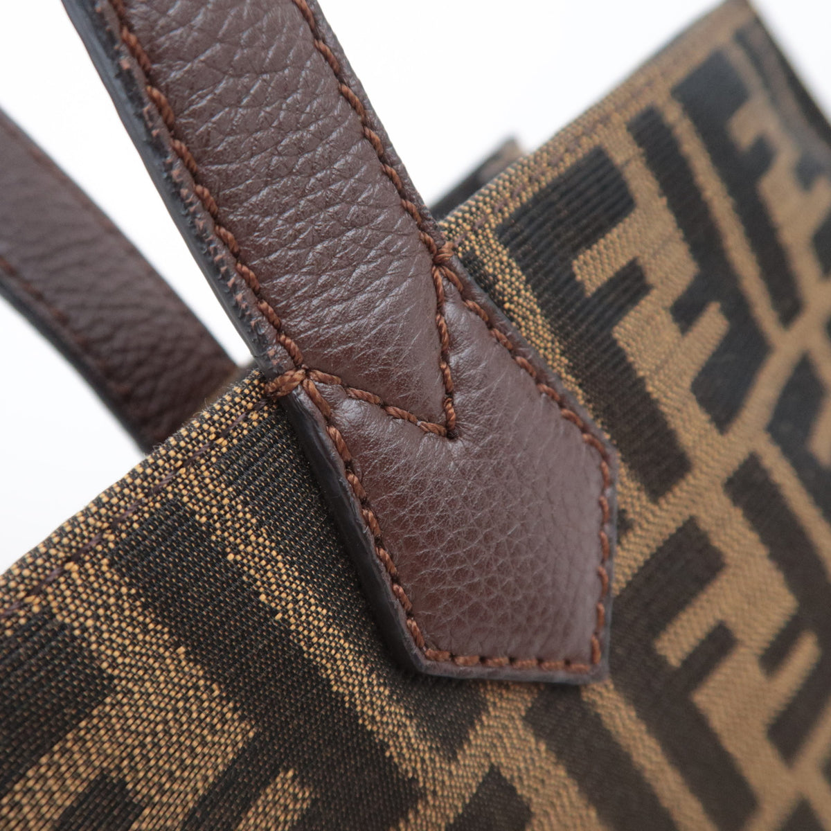 FENDI Zucca Canvas Leather Tote Bag 8BH263