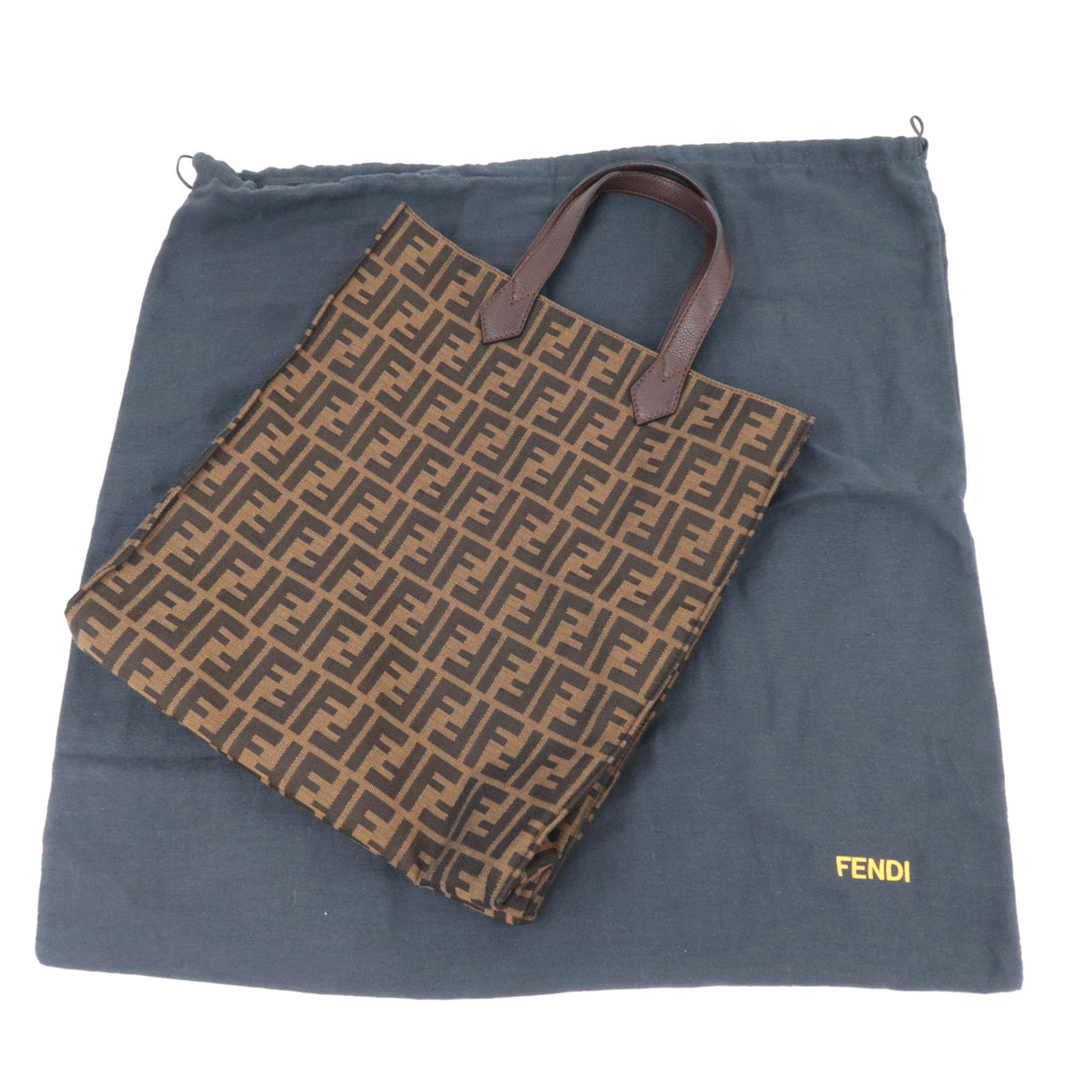 FENDI Zucca Canvas Leather Tote Bag 8BH263
