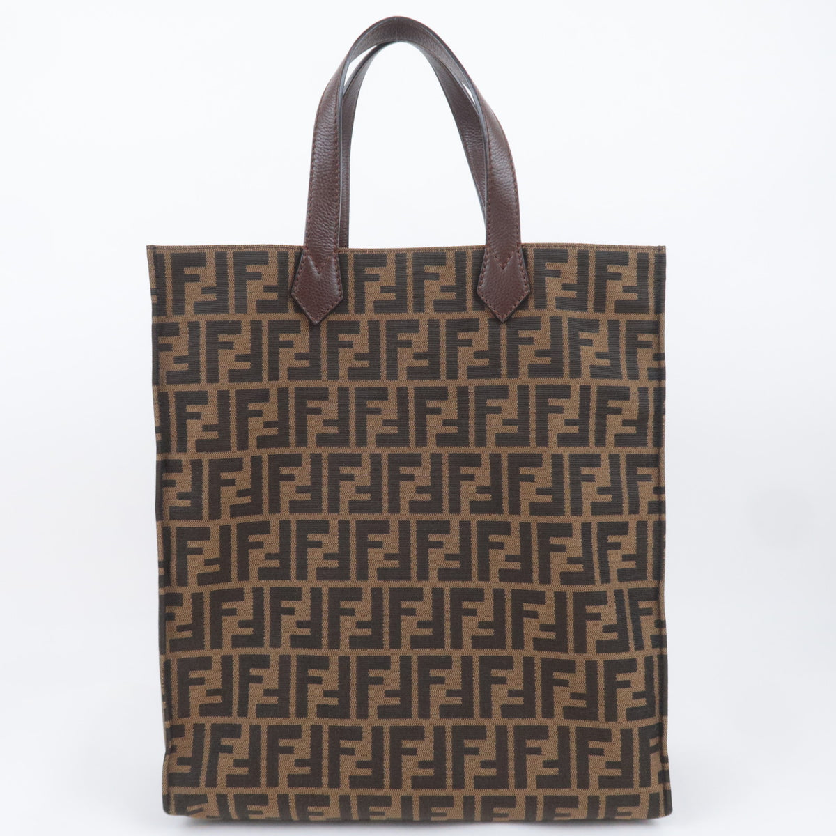 FENDI Zucca Canvas Leather Tote Bag 8BH263