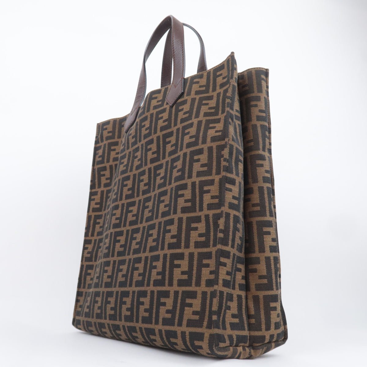 FENDI Zucca Canvas Leather Tote Bag 8BH263