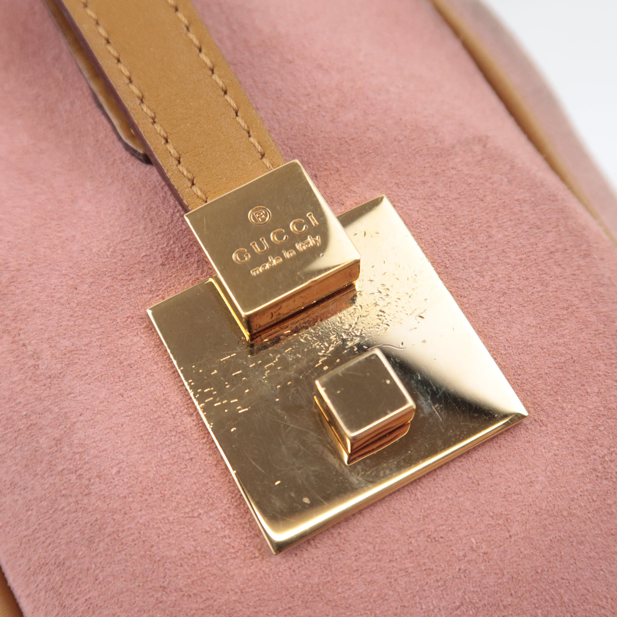 GUCCI by Tom Ford Pink Suede Satchel Bag 000.0851
