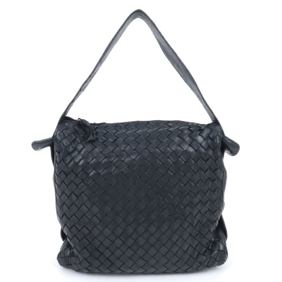 BOTTEGA VENETA Intrecciato Leather One Shoulder Bag Black92676