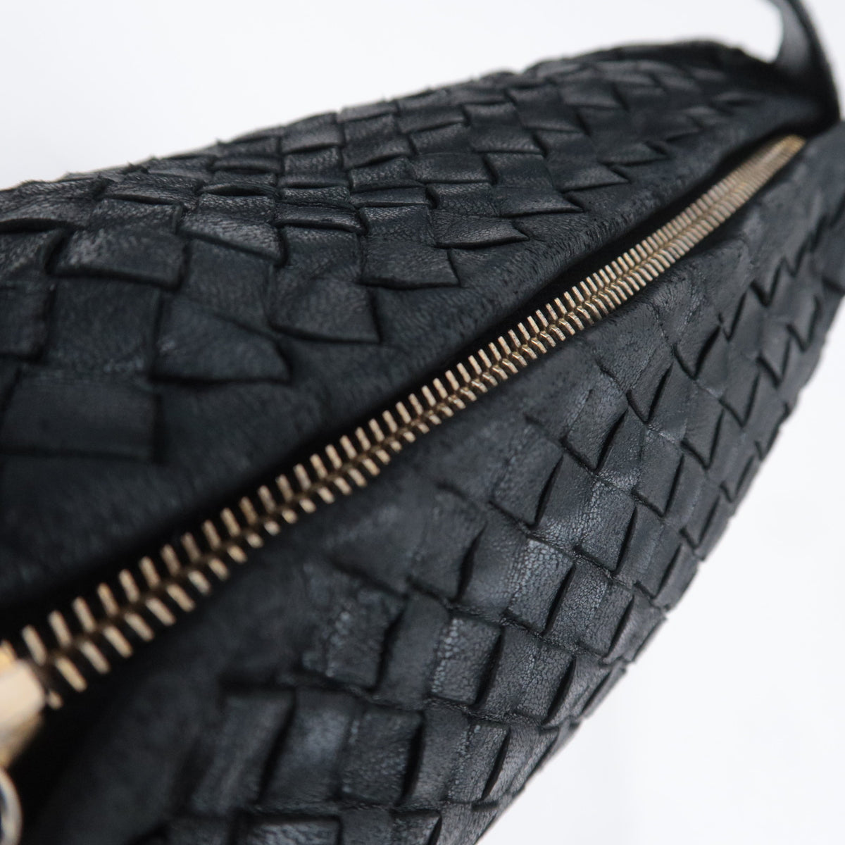 BOTTEGA VENETA Intrecciato Leather One Shoulder Bag Black