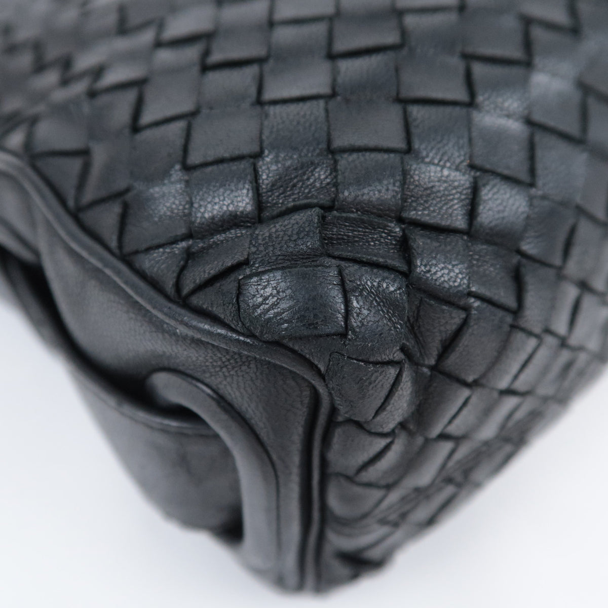 BOTTEGA VENETA Intrecciato Leather One Shoulder Bag Black