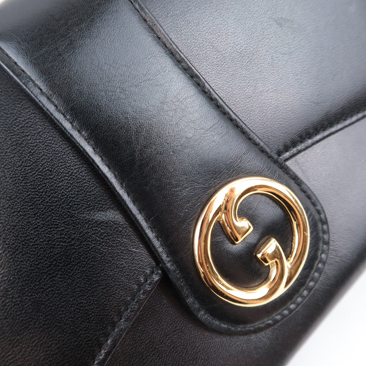 GUCCI Old Gucci Leather Shoulder Bag