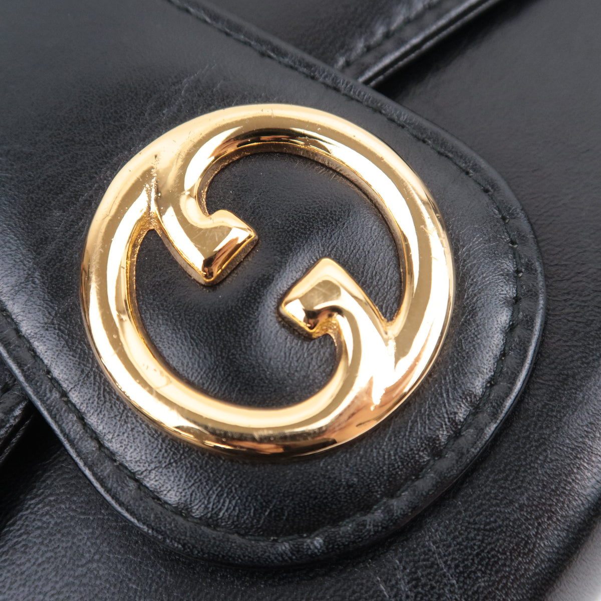 GUCCI Old Gucci Leather Shoulder Bag