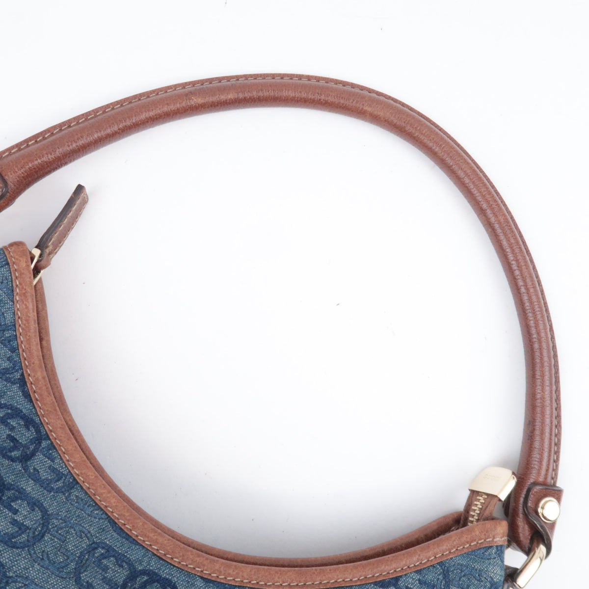GUCCI Abby GG Denim Shoulder Bag 130738