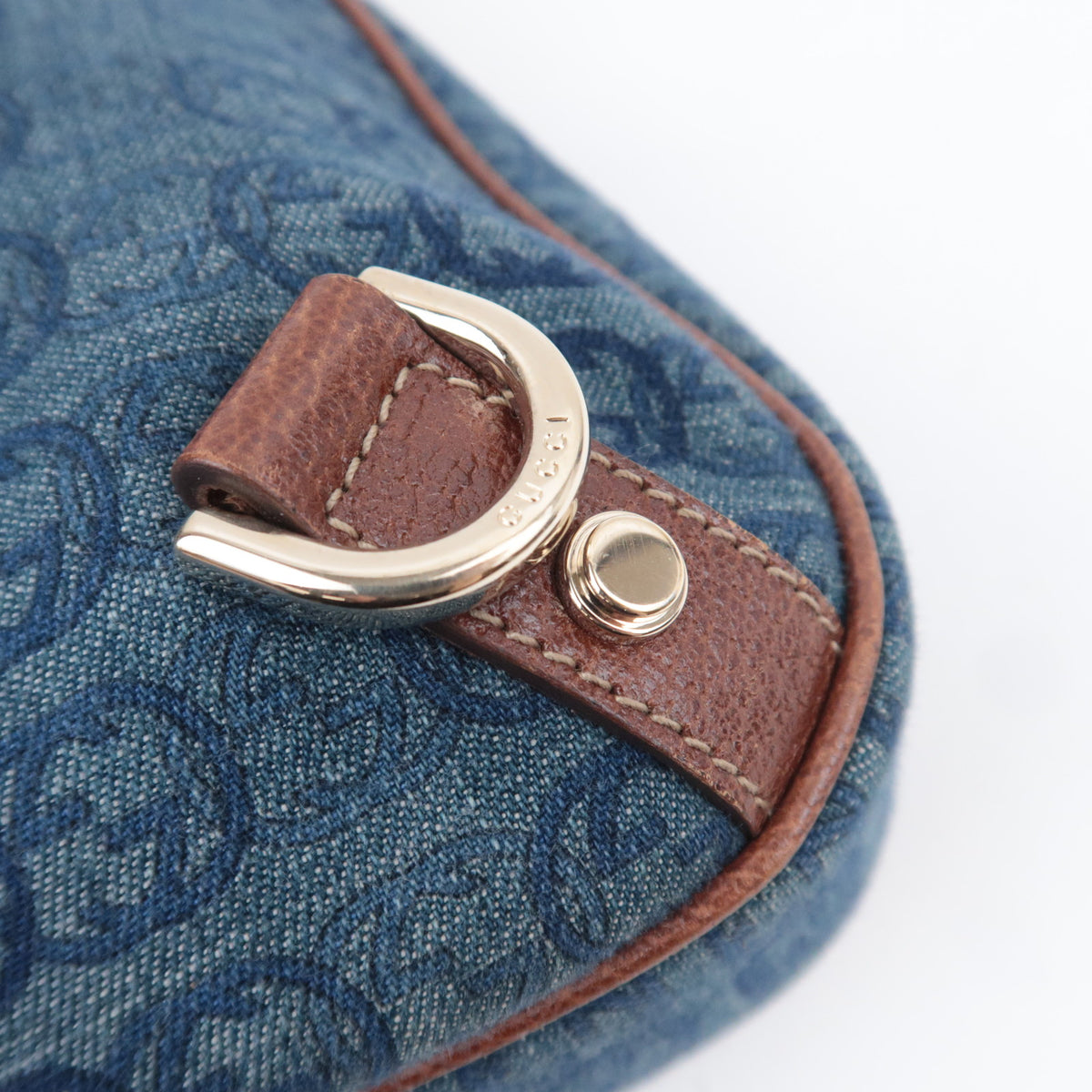 GUCCI Abby GG Denim Shoulder Bag 130738
