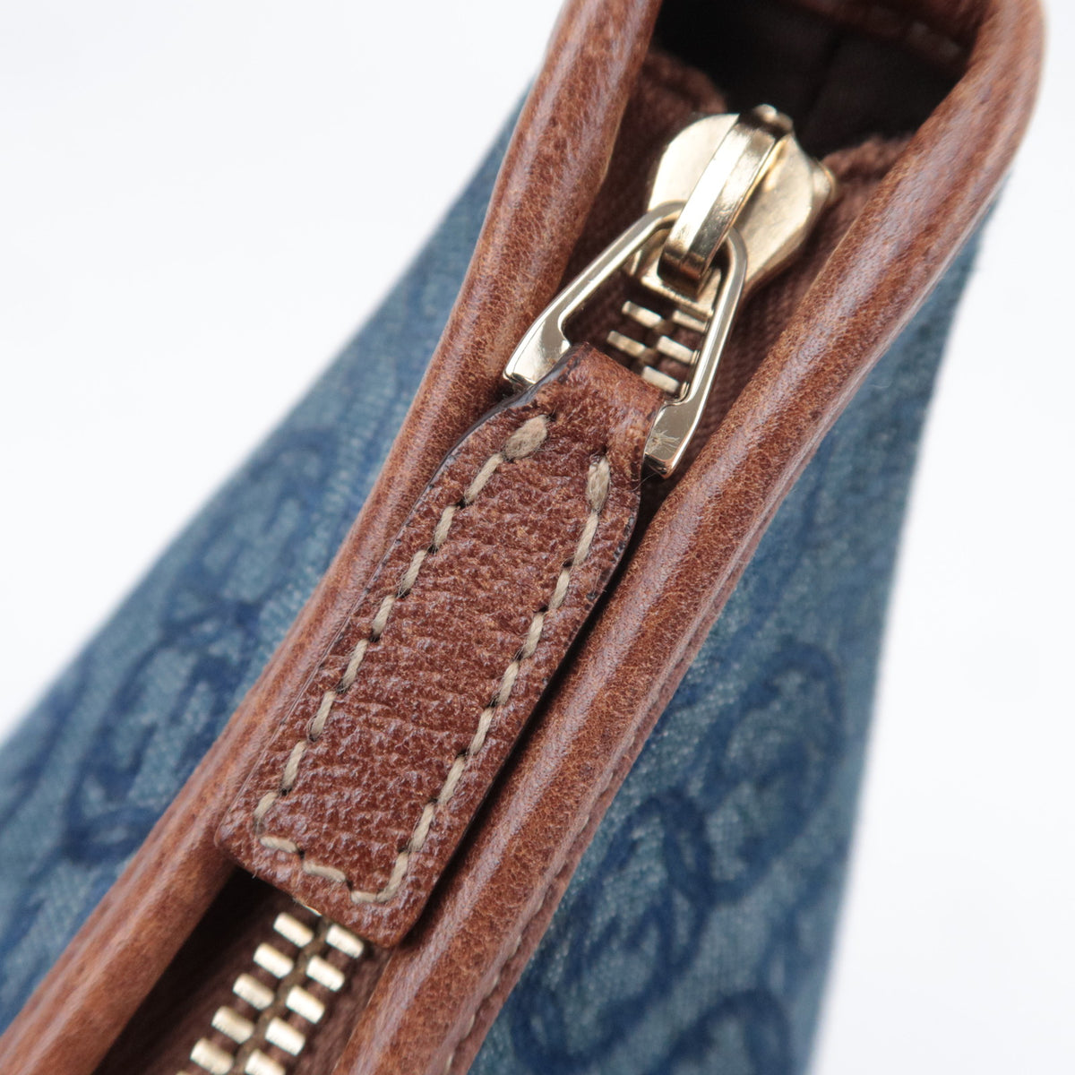 GUCCI Abby GG Denim Shoulder Bag 130738