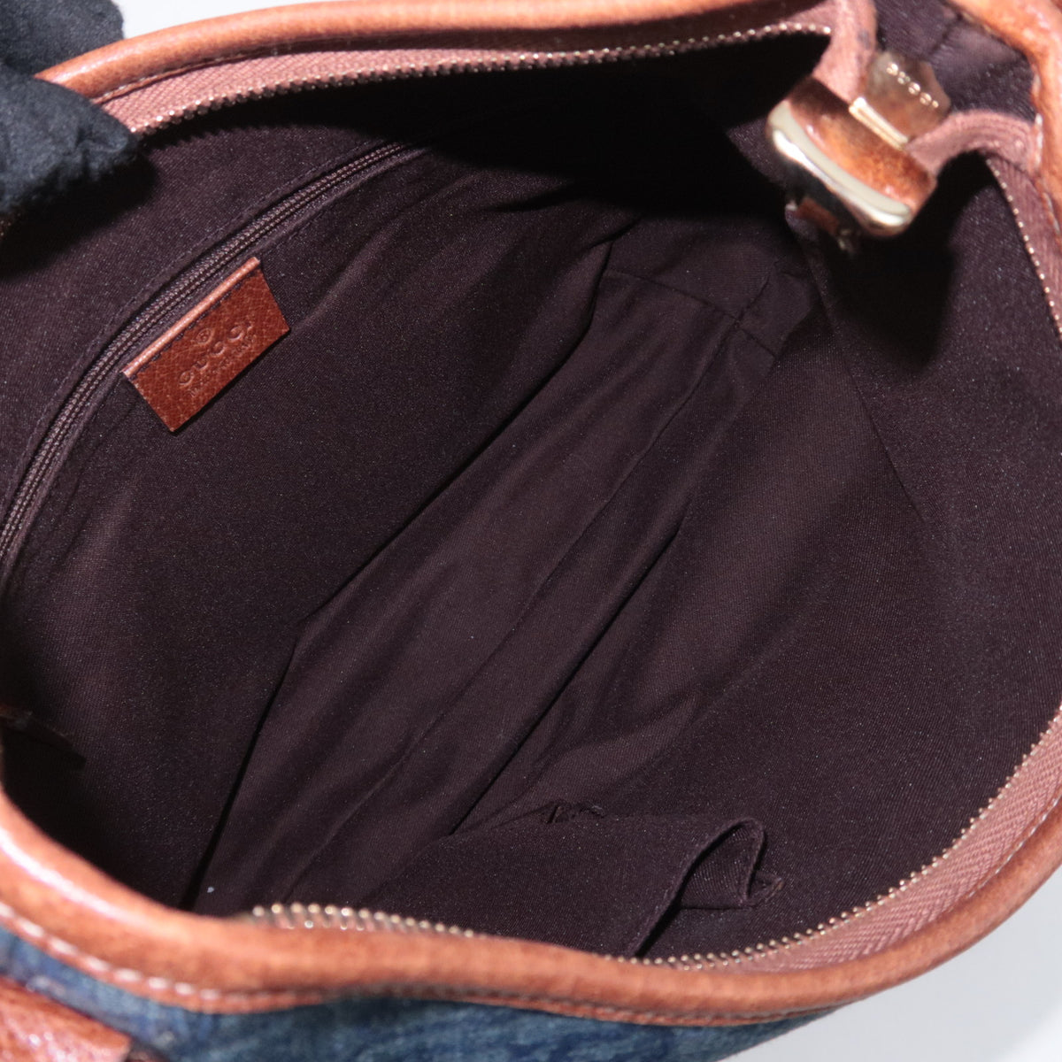 GUCCI Abby GG Denim Shoulder Bag 130738