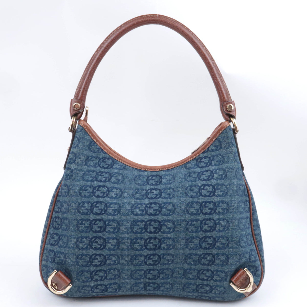 GUCCI Abby GG Denim Shoulder Bag 130738