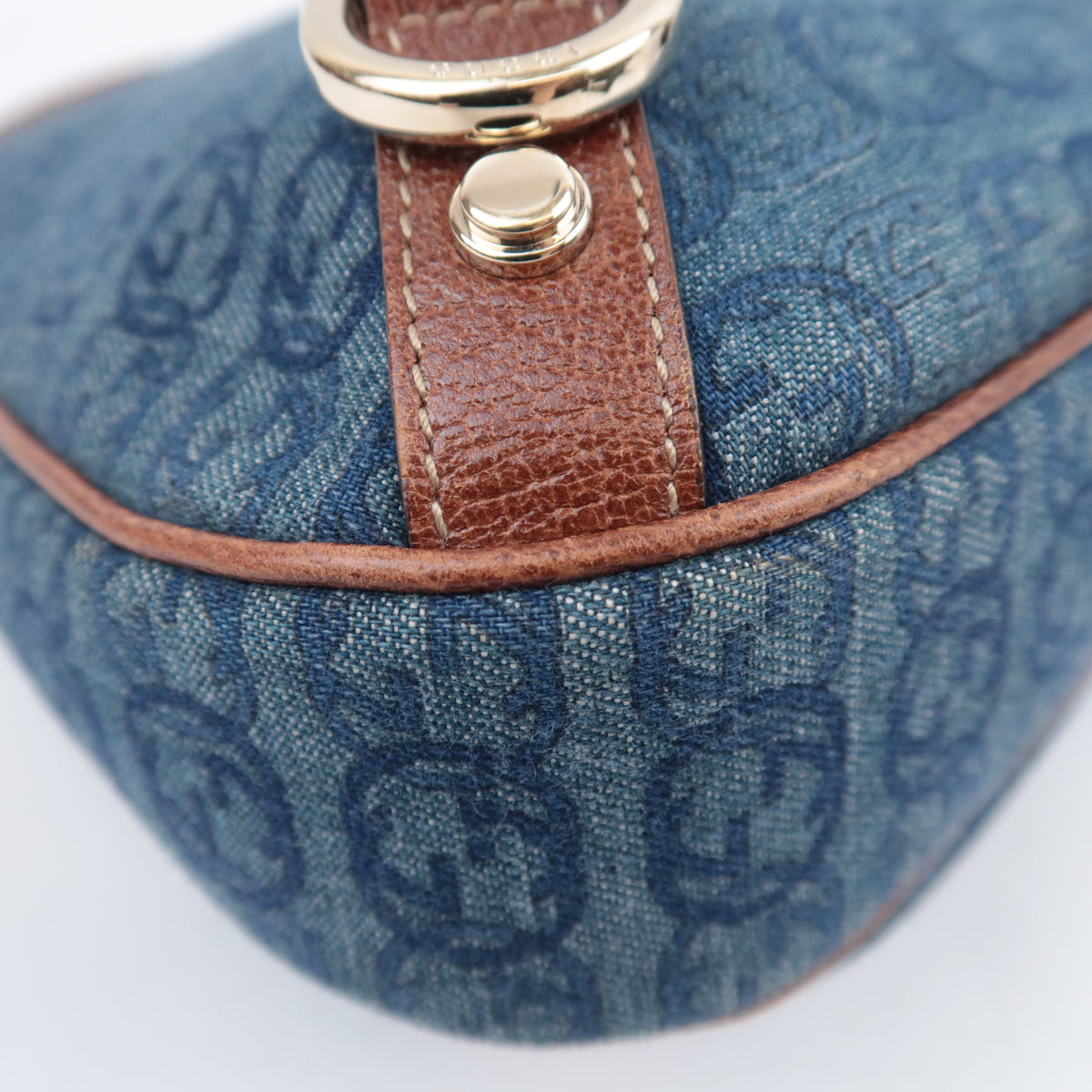 GUCCI Abby GG Denim Shoulder Bag 130738