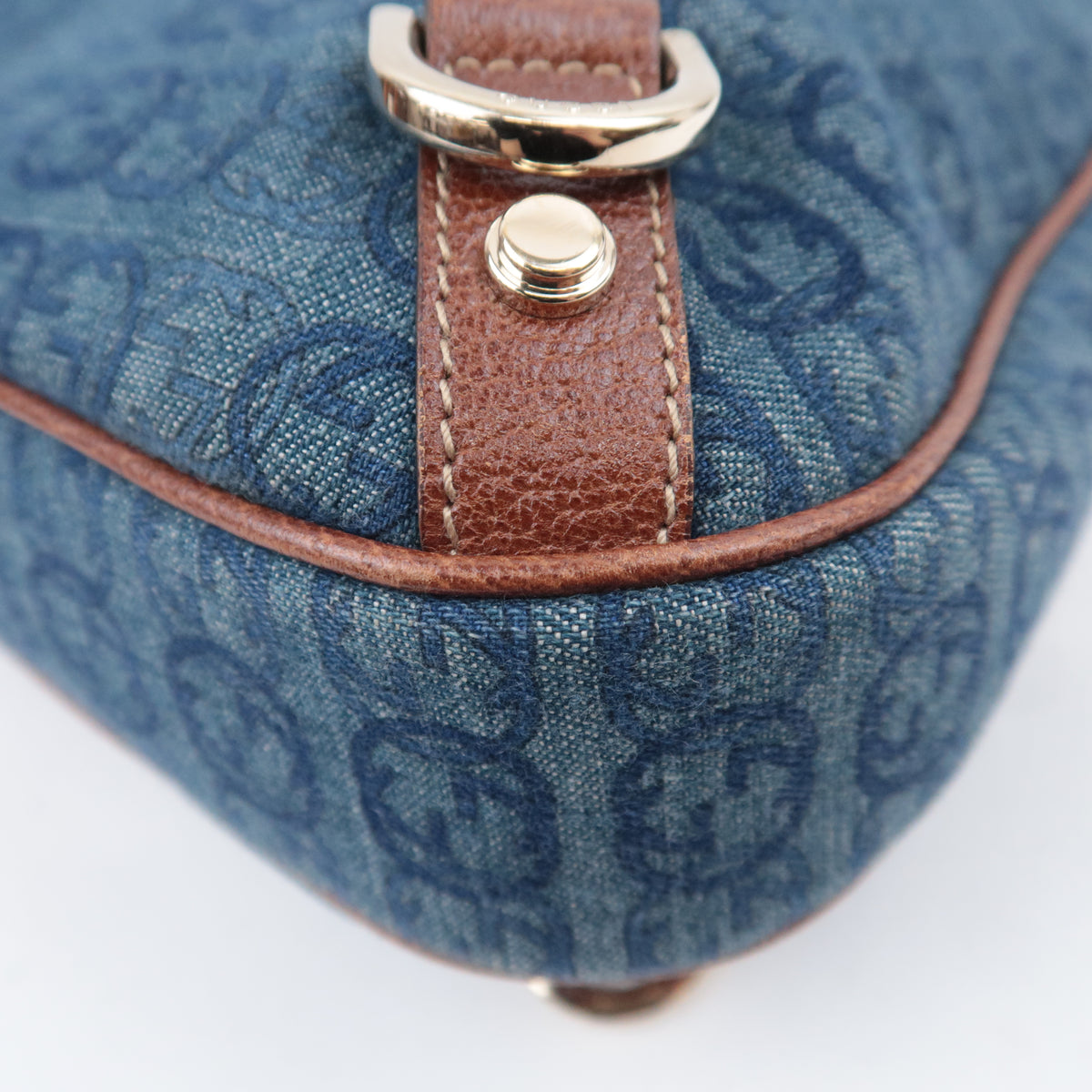 GUCCI Abby GG Denim Shoulder Bag 130738