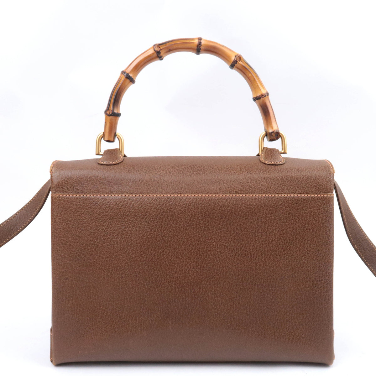 GUCCI Bamboo 2-Way Leather Handbag 000.26.0029