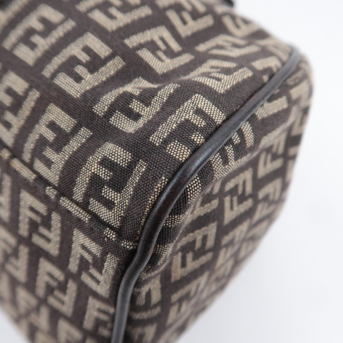 FENDI Zucchino Canvas Shoulder Bag 8BR463
