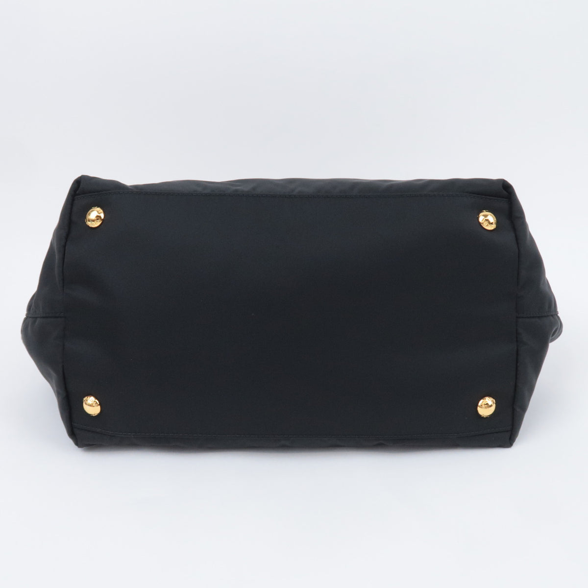 PRADA Front Bow Nylon Handbag Black N1601