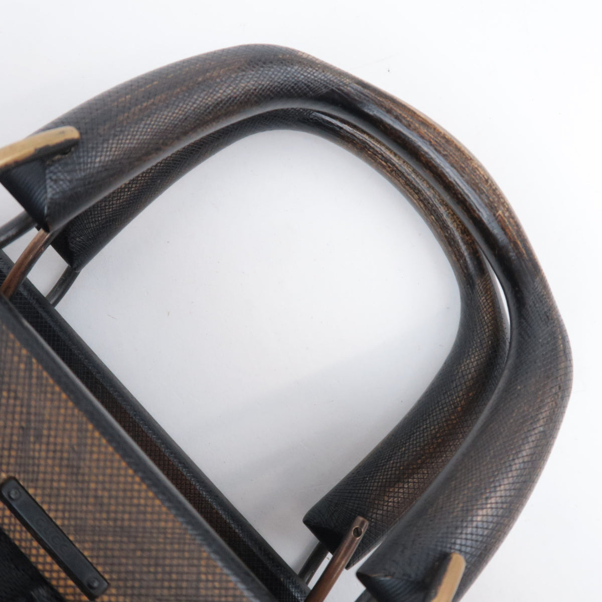GUCCI by Tom Ford GG Canvas Wood Handle Handbag Black 112683