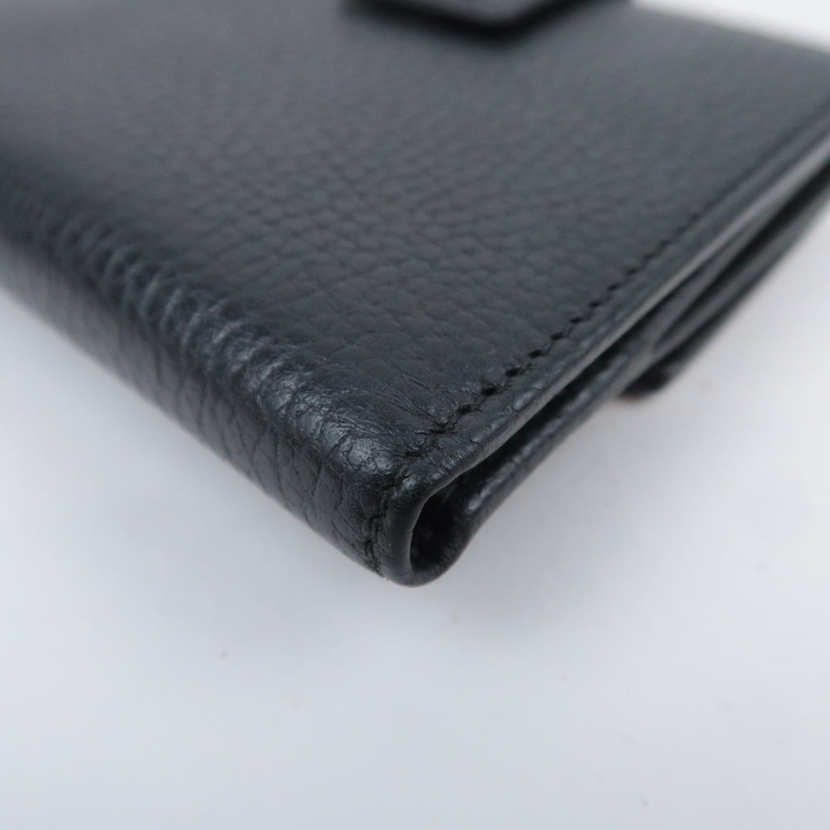 GUCCI GG Marmont Leather Double Snap Wallet Black 456122