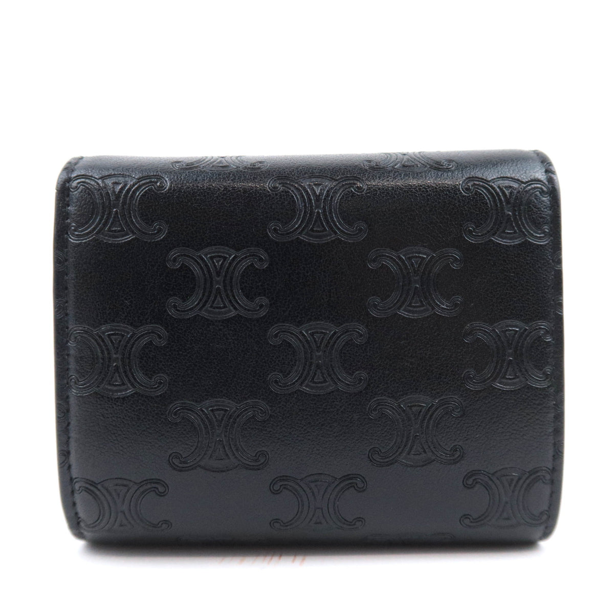 CELINE Triomphe Embossed Leather Wallet