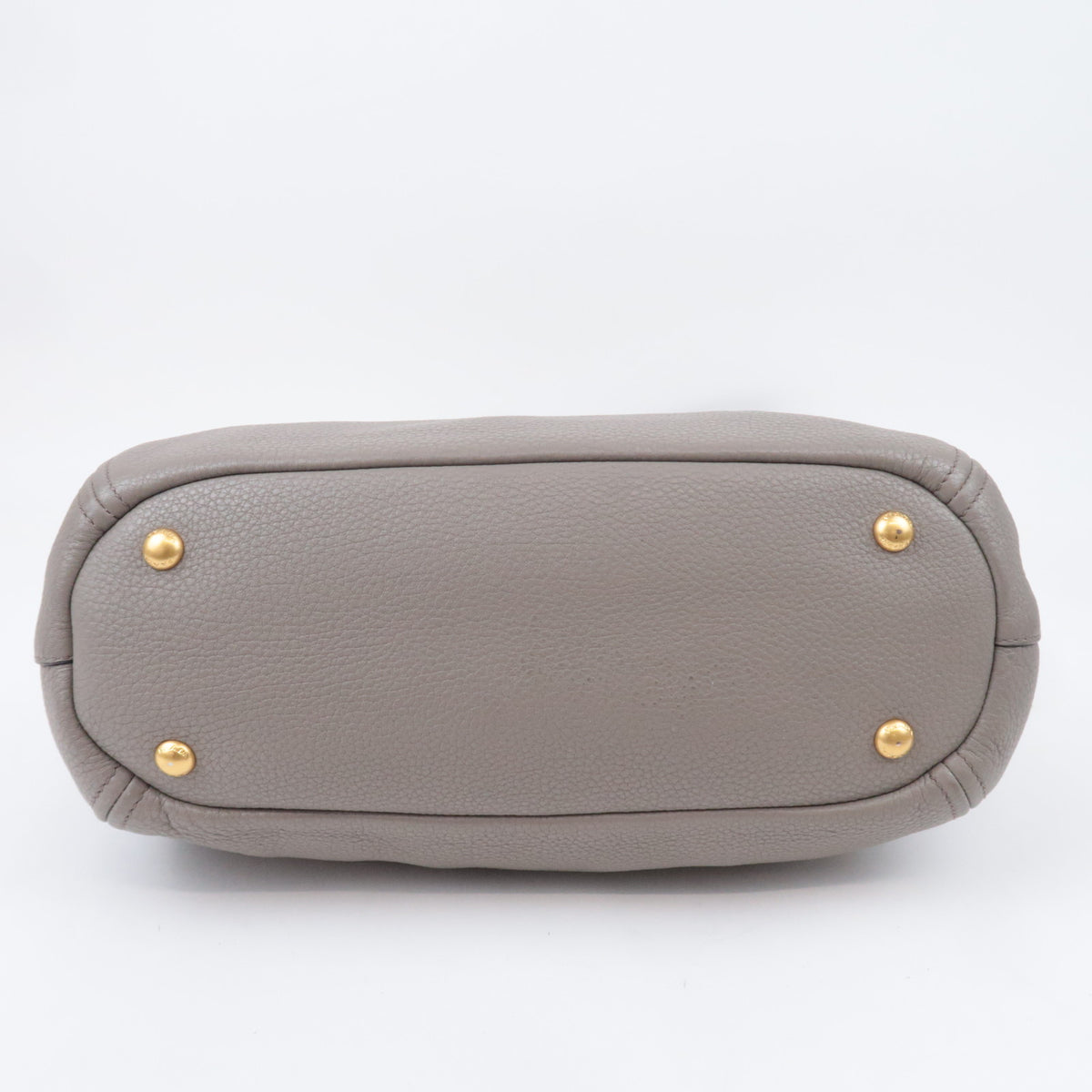 PRADA 2Way Leather Handbag Gray 1BC032