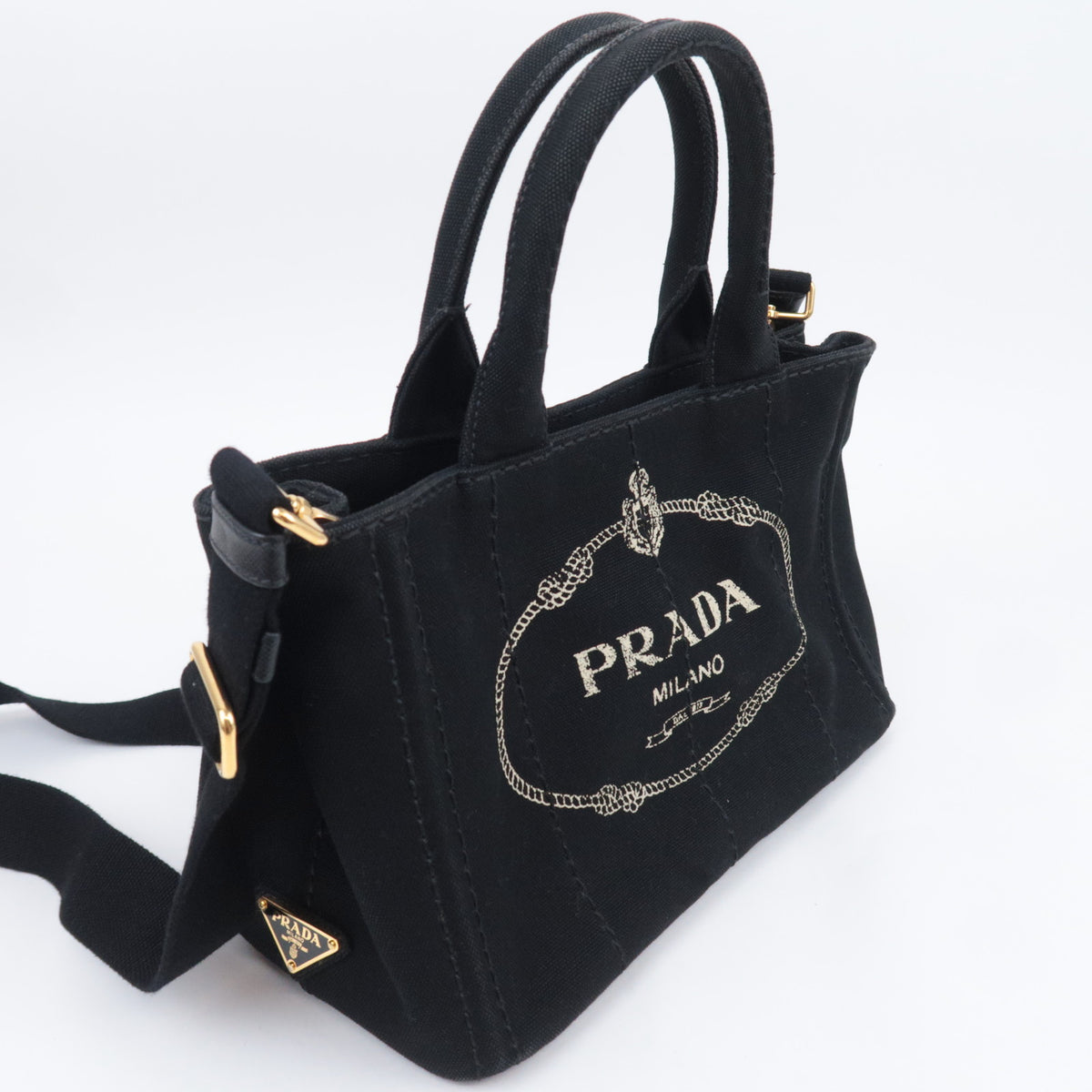 PRADA Canapa Mini 2Way Canvas Tote Bag 1BG439