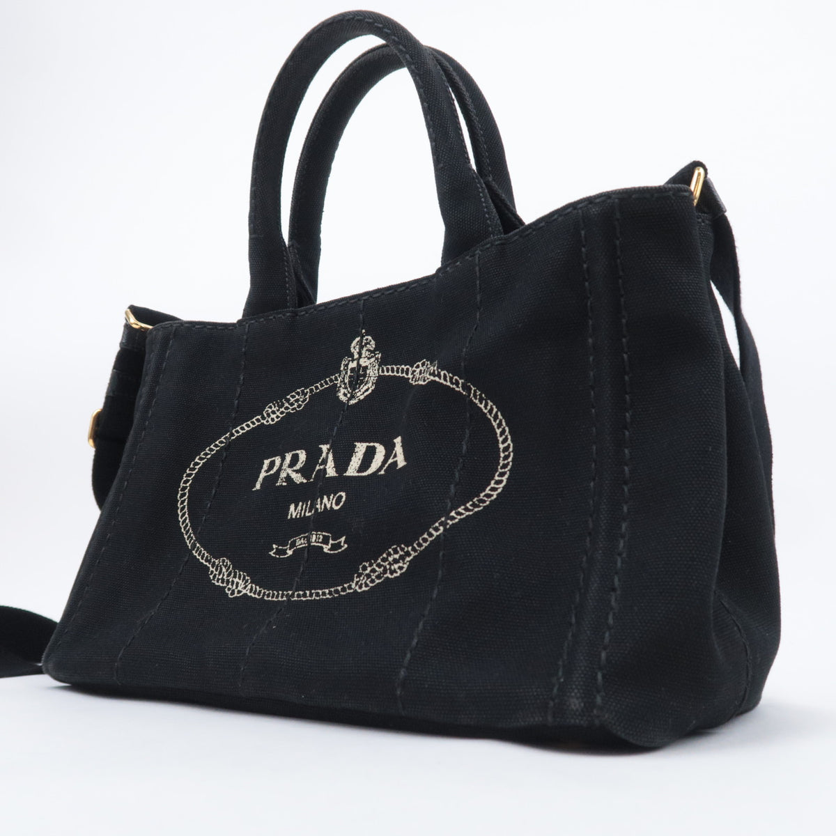 PRADA Canapa Mini 2Way Canvas Tote Bag 1BG439