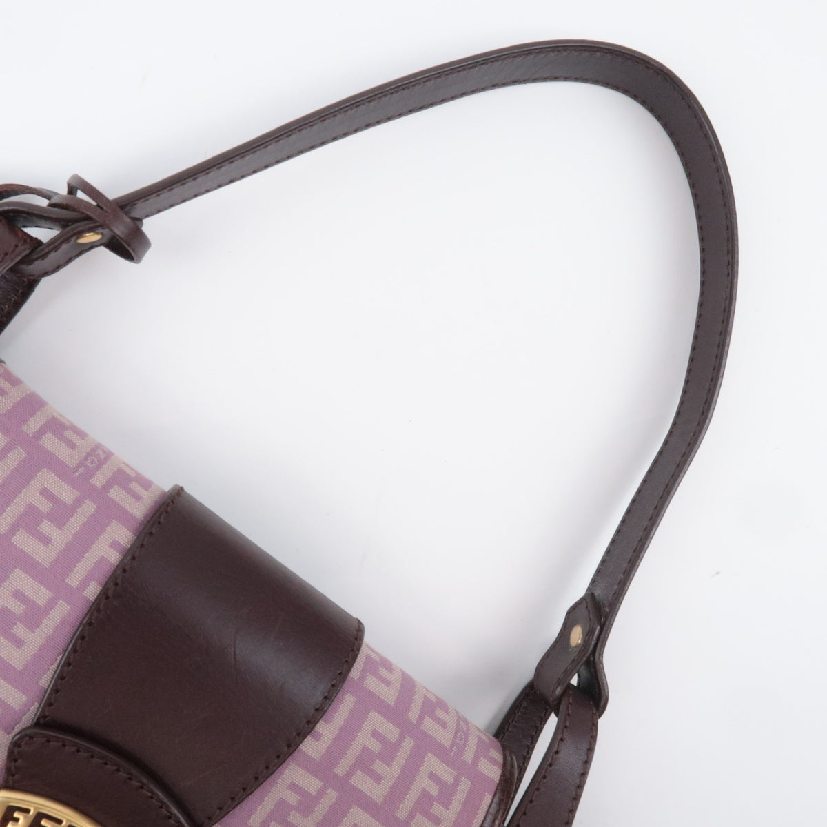 FENDI Zucchino Canvas Shoulder Bag 8BR429
