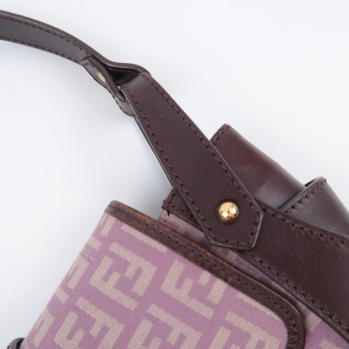 FENDI Zucchino Canvas Shoulder Bag 8BR429