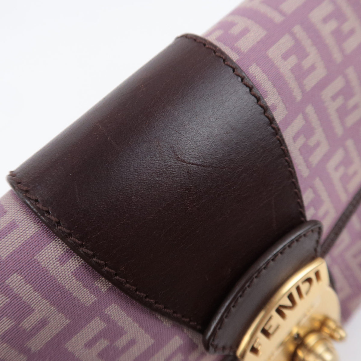 FENDI Zucchino Canvas Shoulder Bag 8BR429