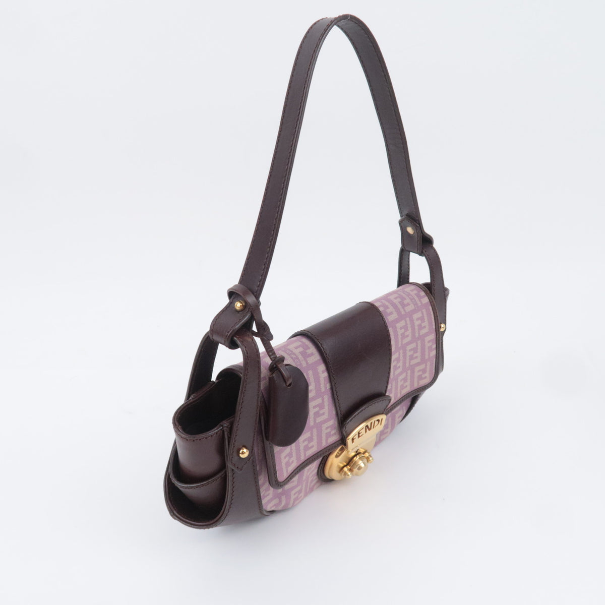 FENDI Zucchino Canvas Shoulder Bag 8BR429
