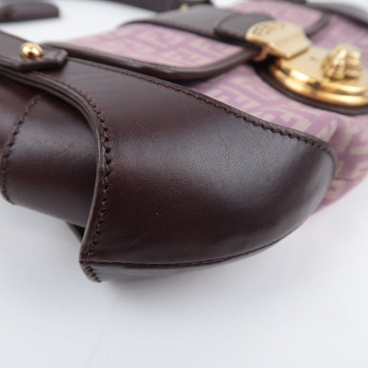 FENDI Zucchino Canvas Shoulder Bag 8BR429
