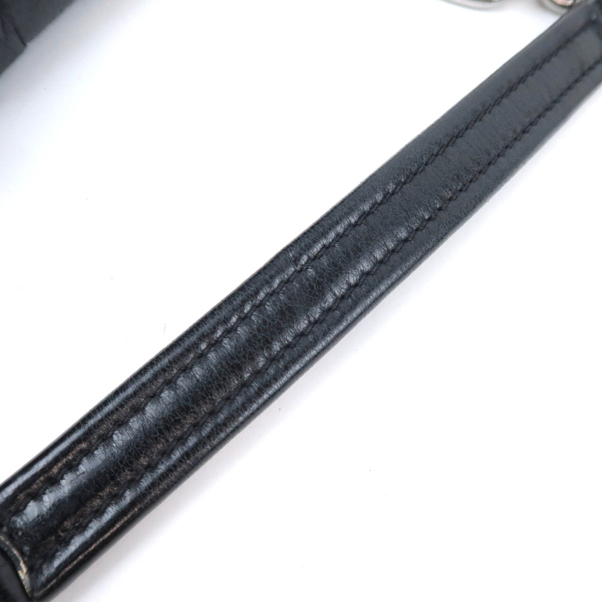 PRADA Nylon Leather Chain Shoulder Bag Black
