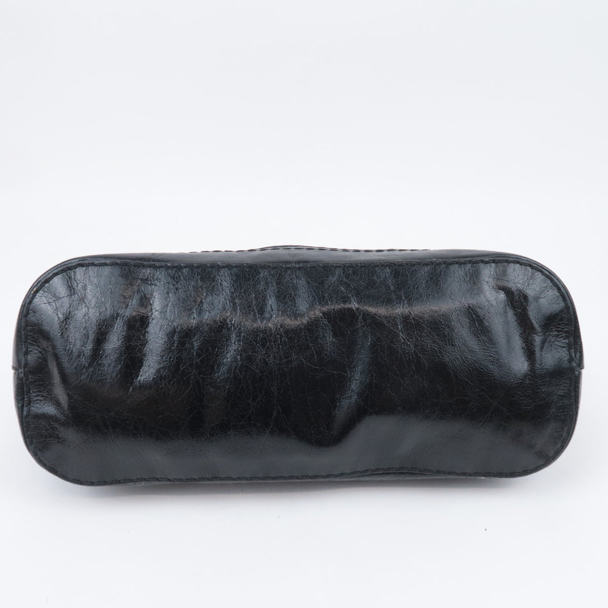 PRADA Nylon Leather Chain Shoulder Bag Black