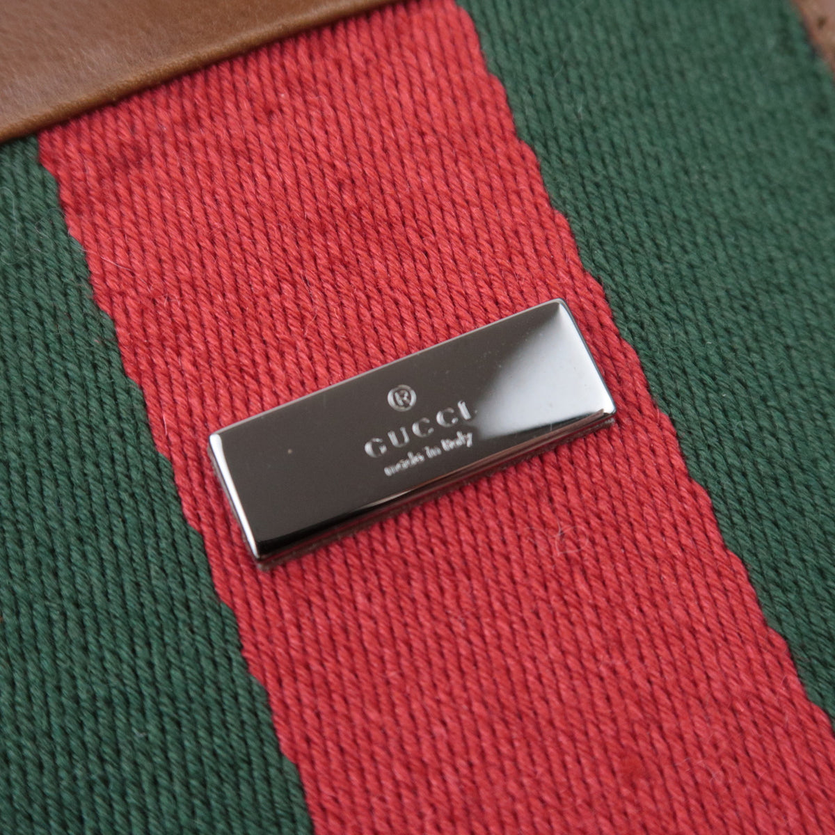 GUCCI Sherry Suede Web Stripe Shoulder Bag 33900