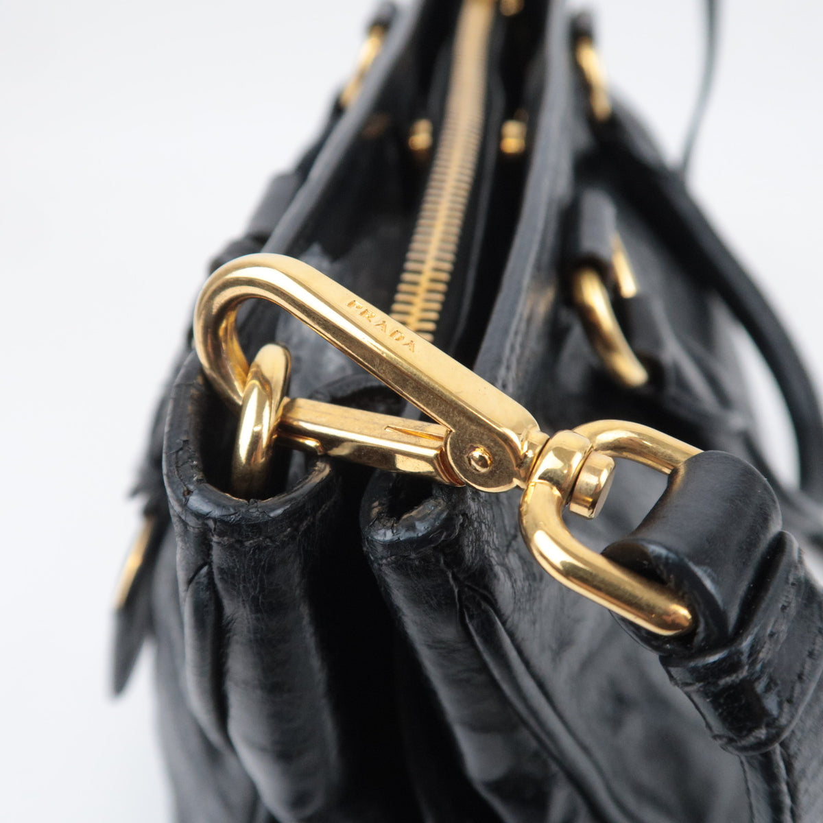 PRADA 2Way Leather Handbag Black
