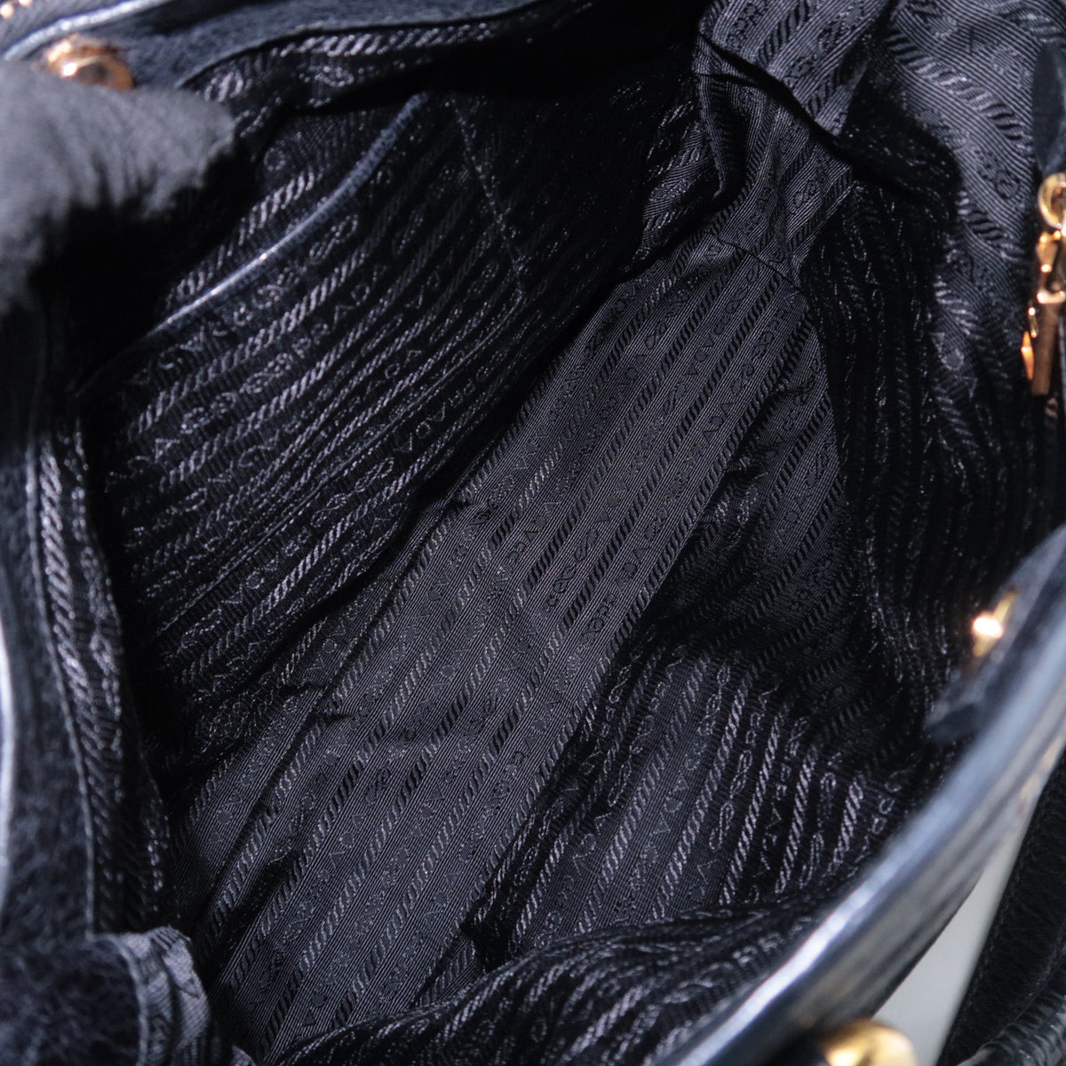 PRADA 2Way Leather Handbag Black