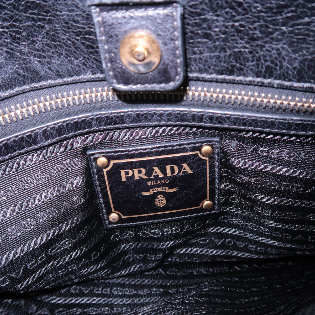 PRADA 2Way Leather Handbag Black