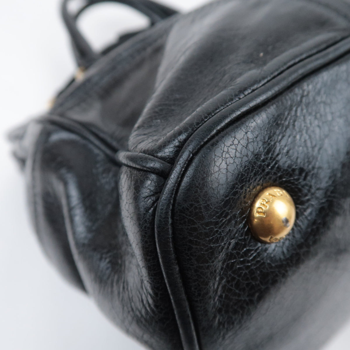 PRADA 2Way Leather Handbag Black