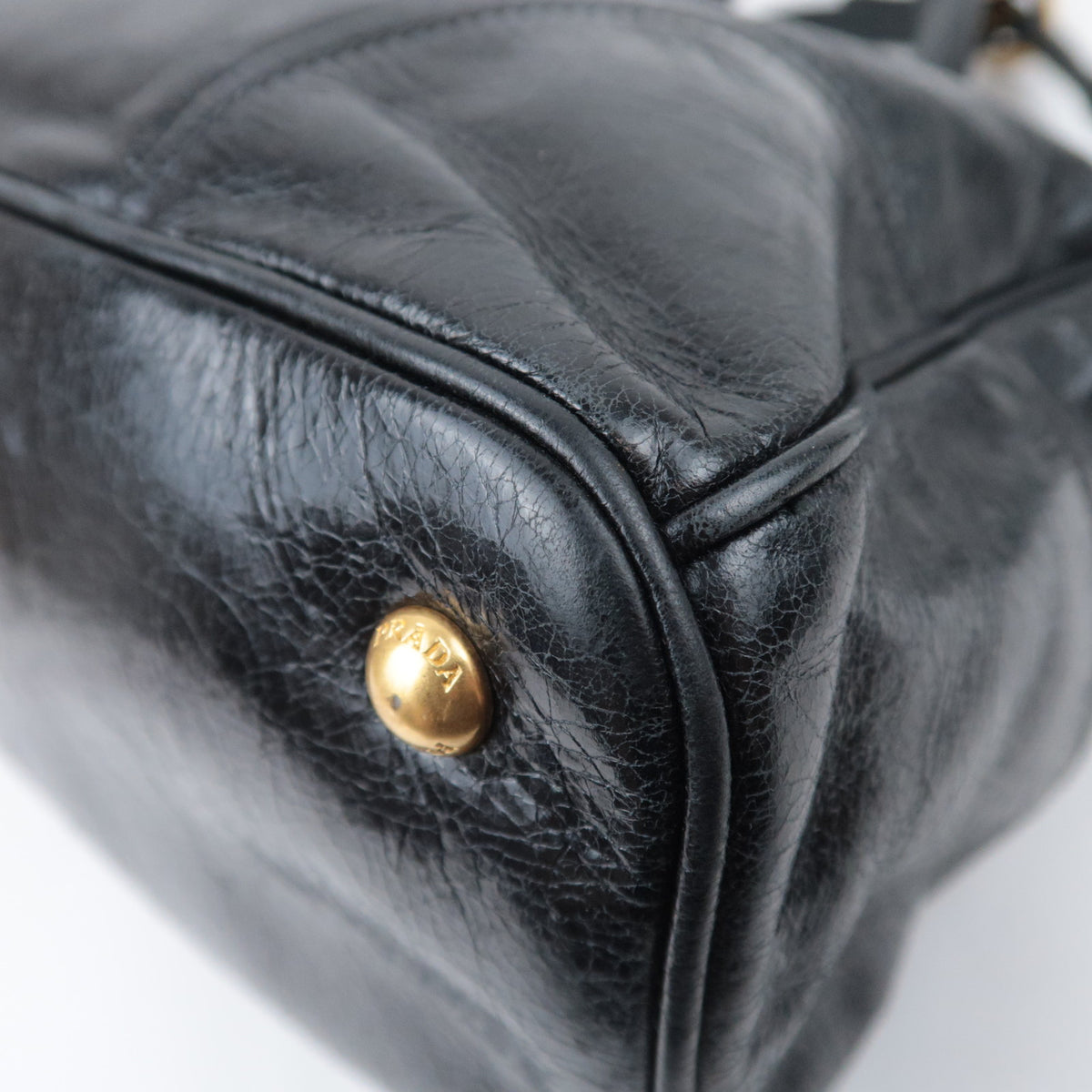 PRADA 2Way Leather Handbag Black