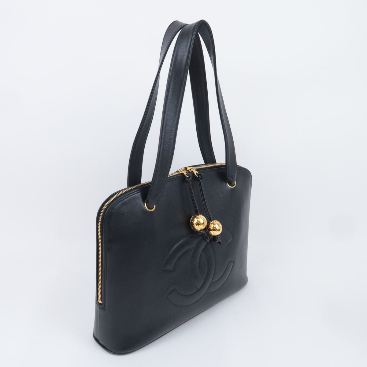 CHANEL Big Coco Mark Cocoball Tote Bag Lambskin
