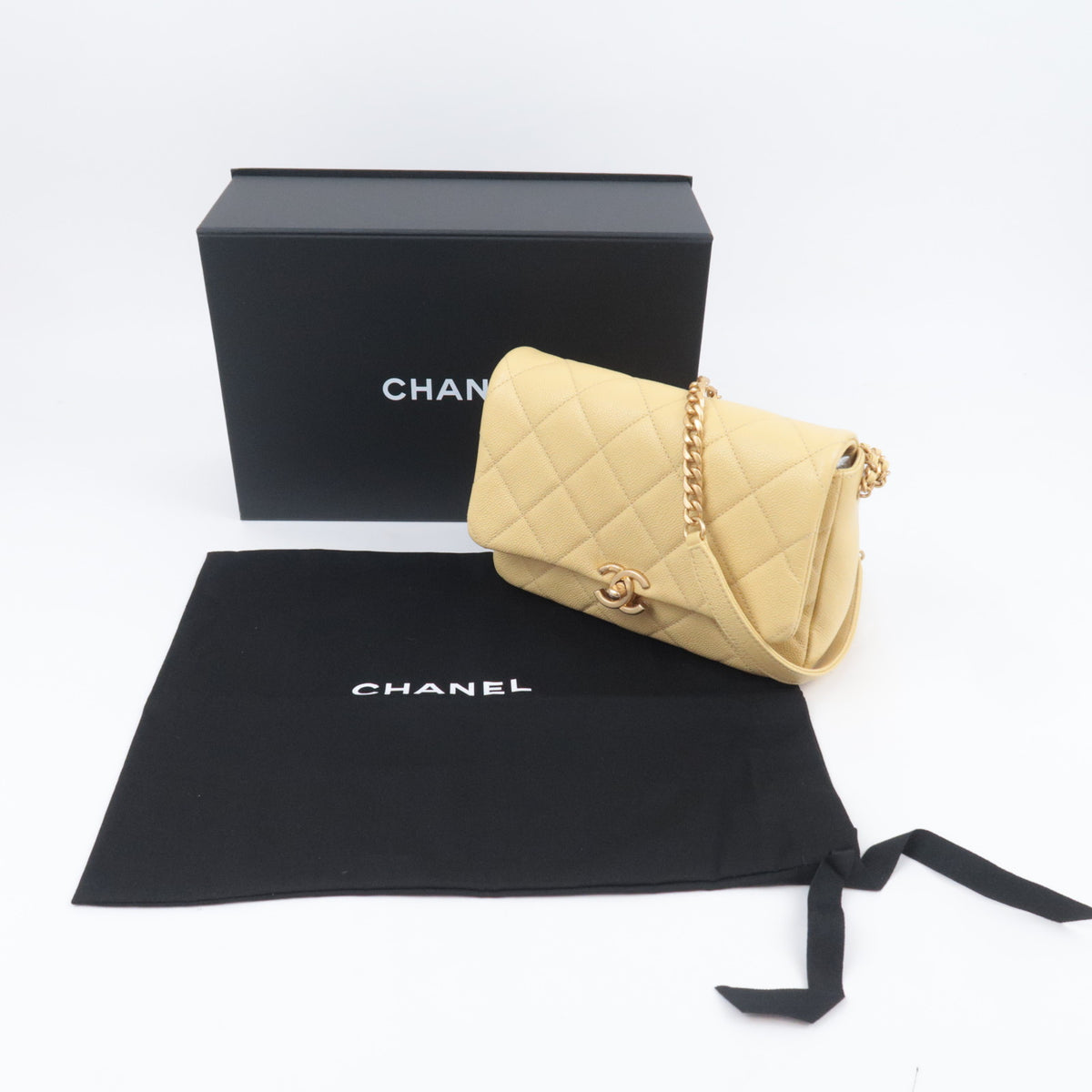 CHANEL Classic Chain Shoulder Bag Caviarskin