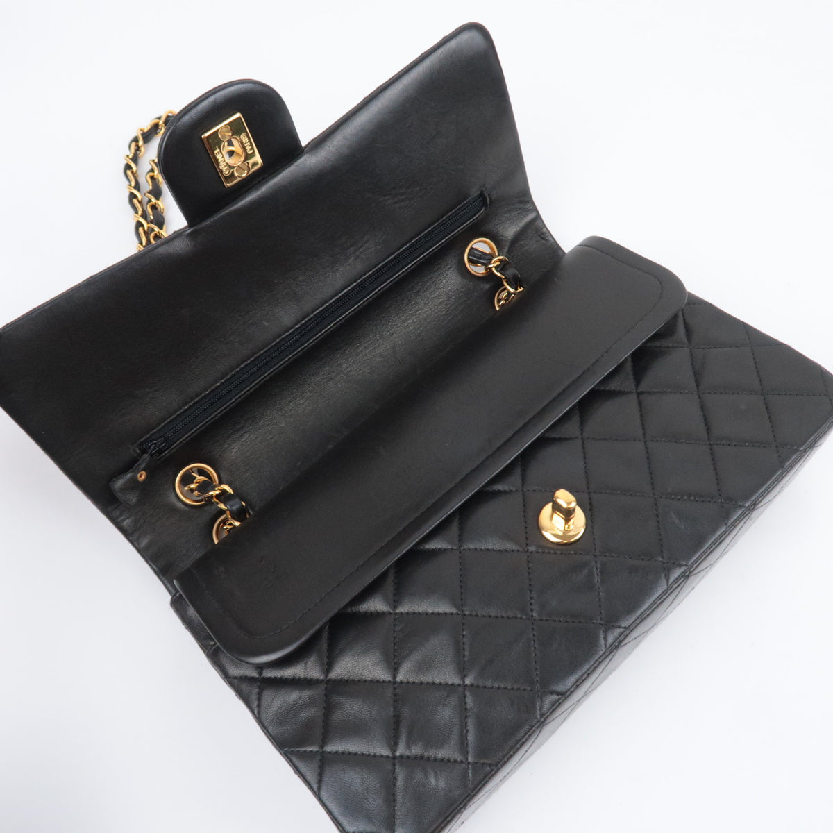 CHANEL Matelasse 25 Double Flap Shoulder Bag Lambskin