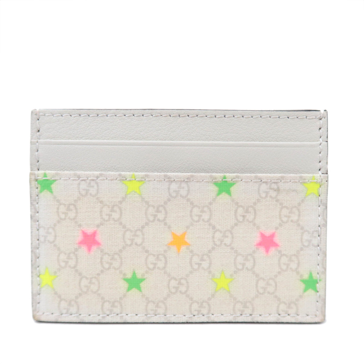 GUCCI Micro GG Star Card Case GG Supreme Ivory 23316692817