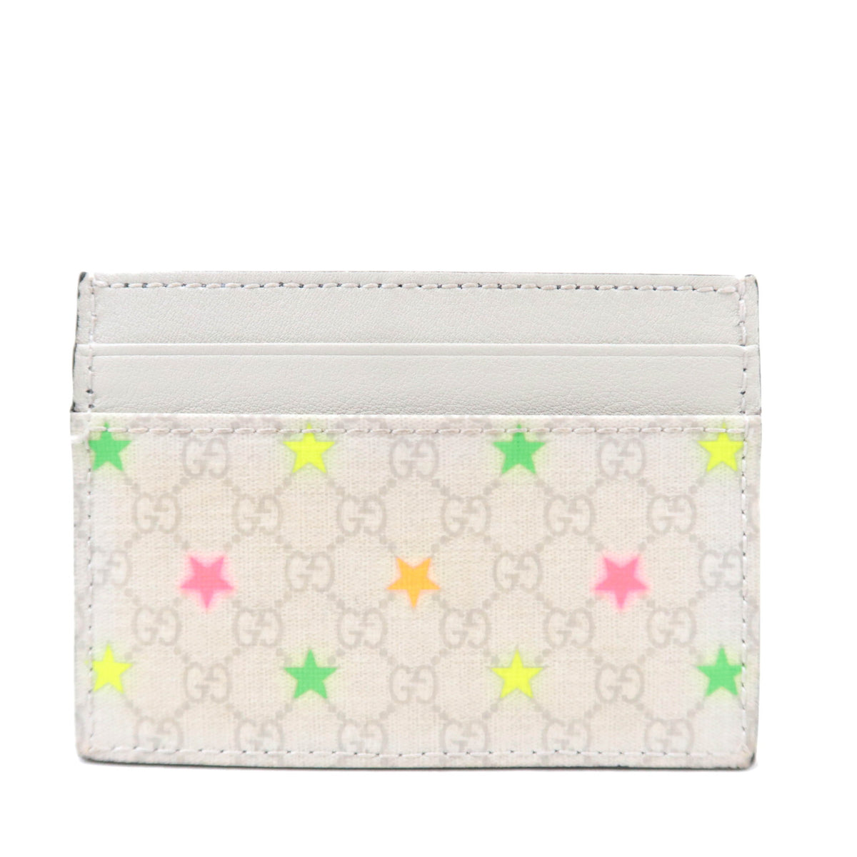 GUCCI Micro GG Star Card Case GG Supreme Ivory 233166