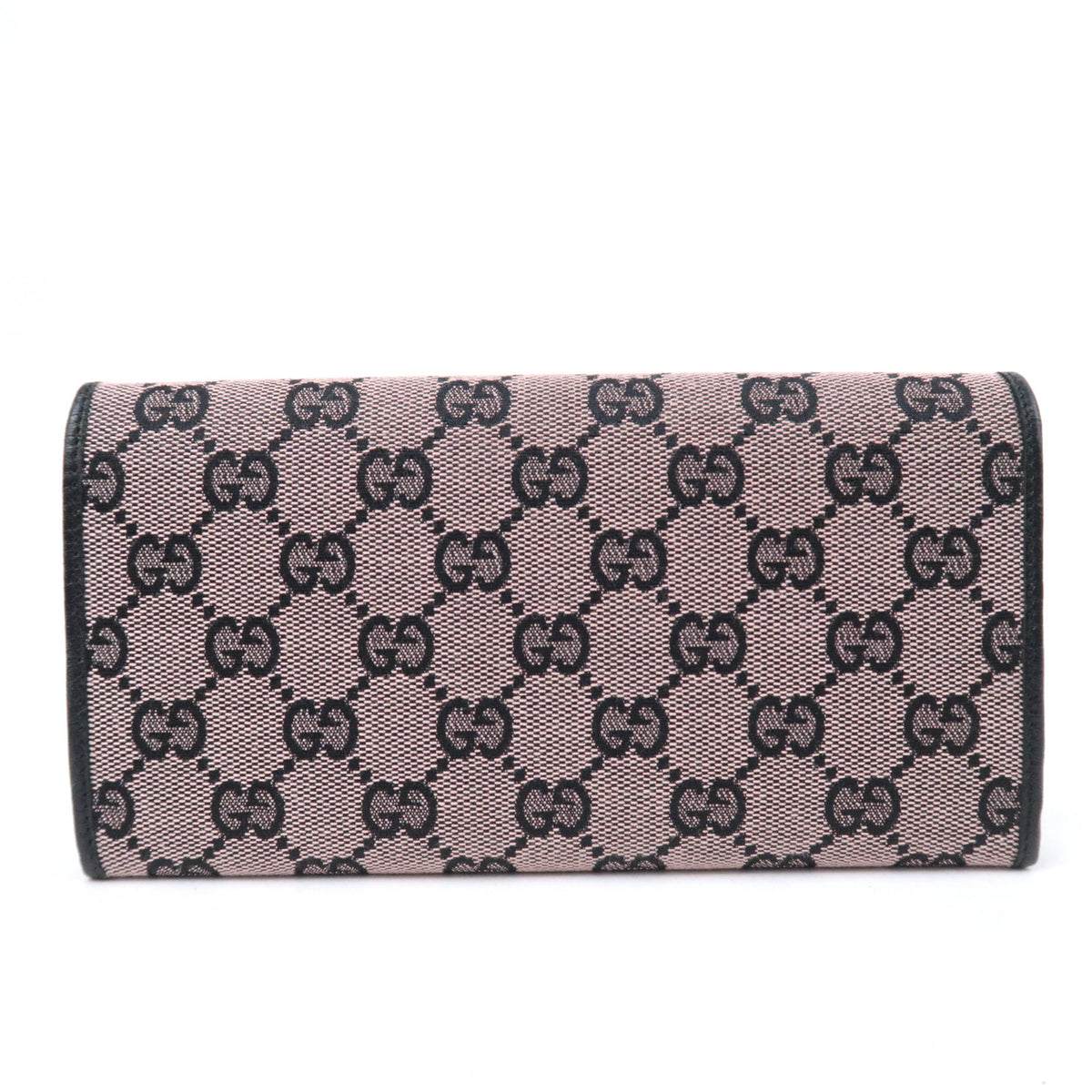GUCCI Bamboo GG Canvas Bi-Fold Long Wallet Pink Black 112520