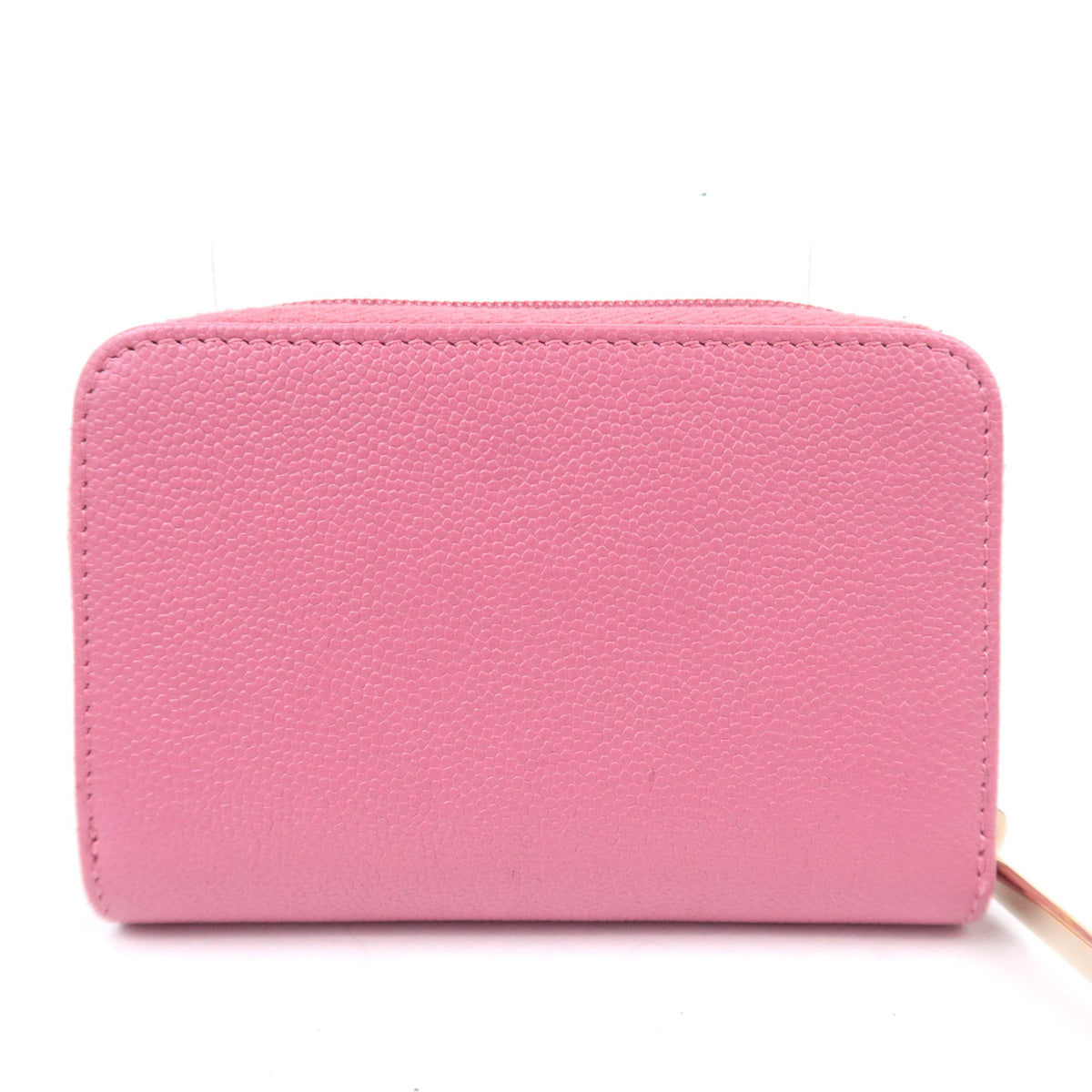 CHANEL Coco Mark Round Zipper Coin Case Caviarskin Pink
