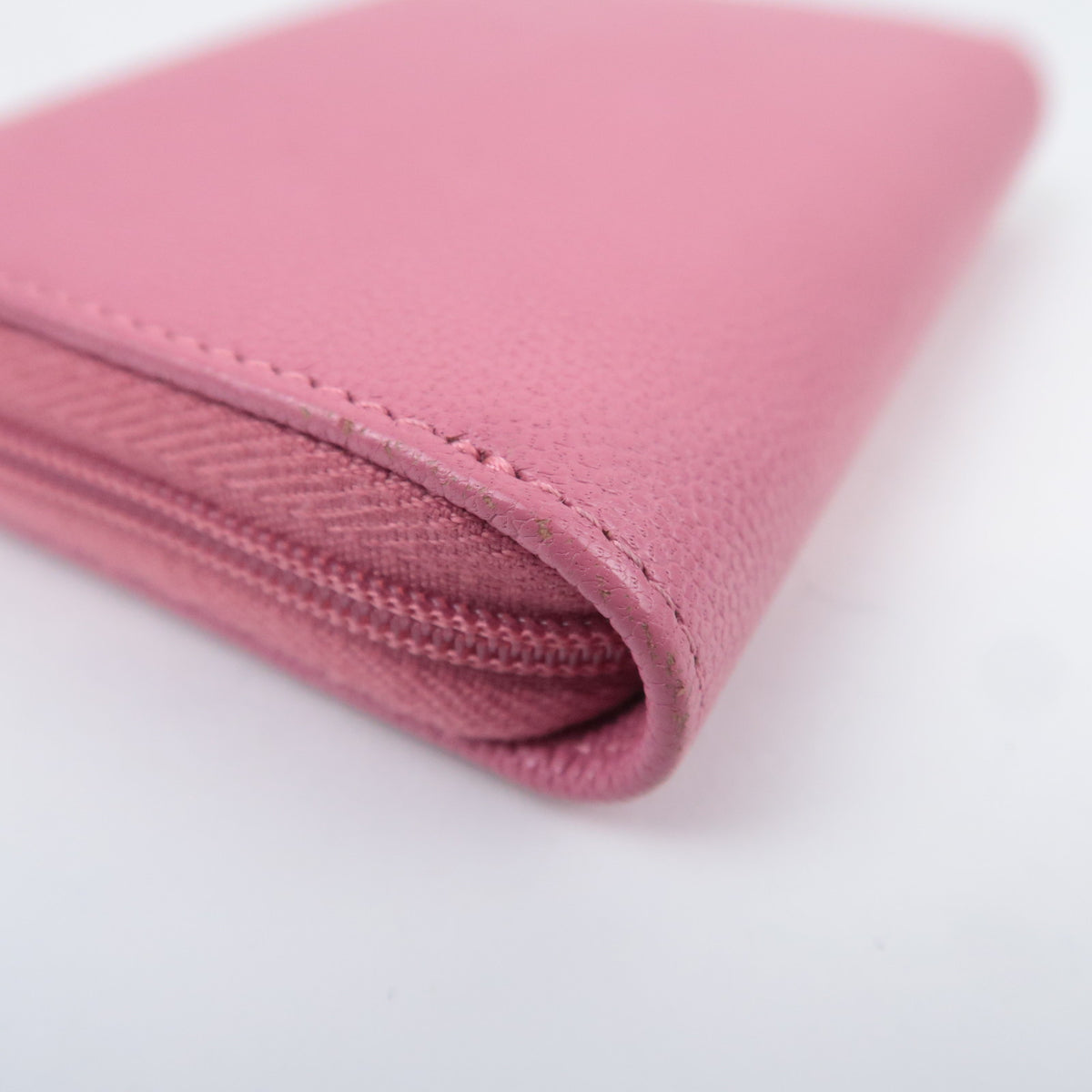 CHANEL Coco Mark Round Zipper Coin Case Caviarskin Pink