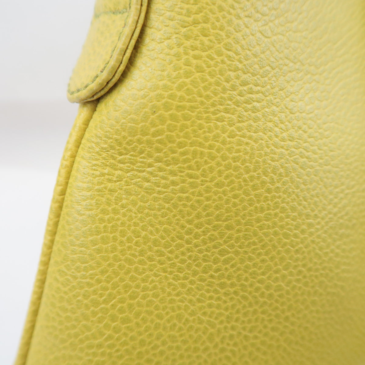 CHANEL Logo Chain Tote Bag Caviarskin