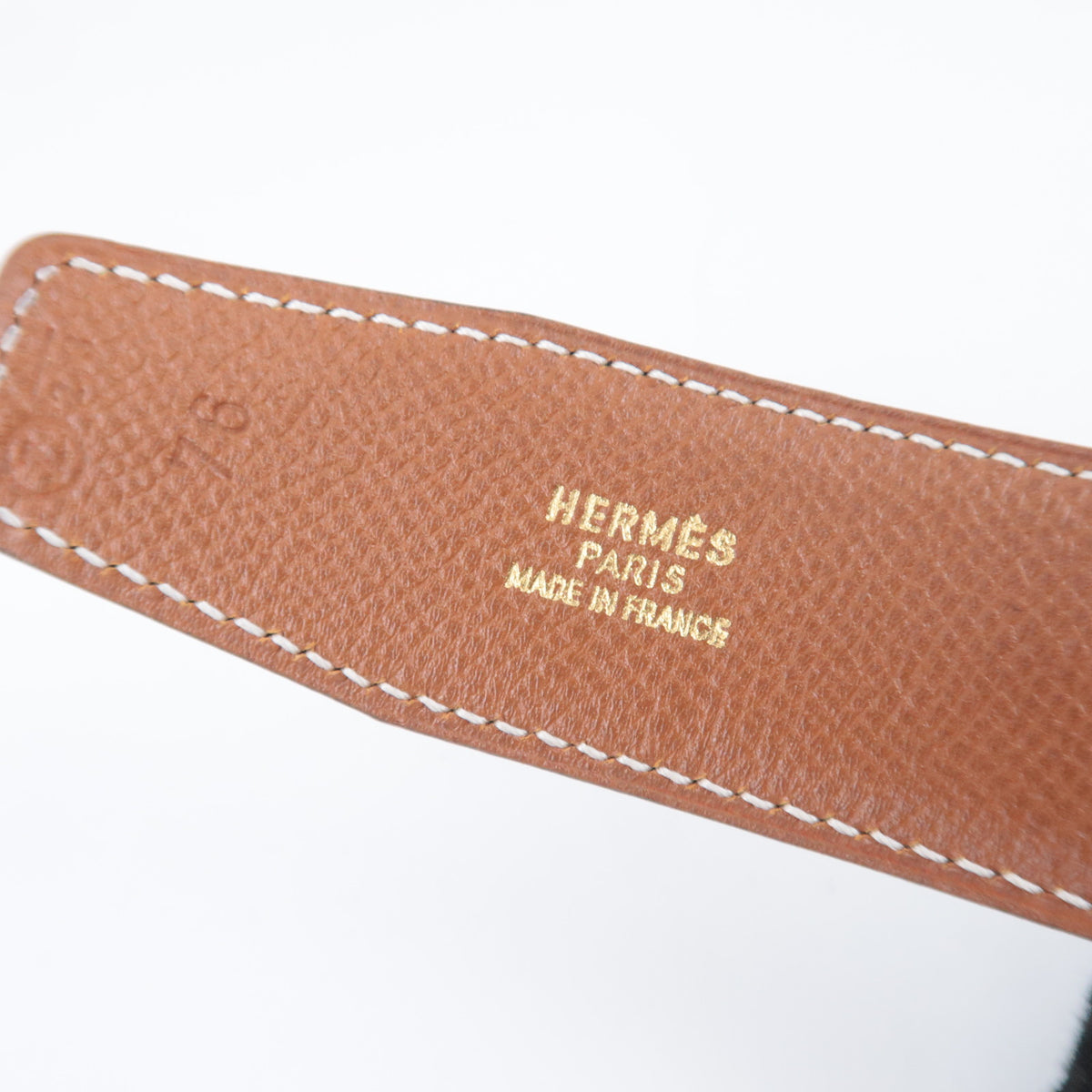HERMES Constance H Reversible Leather Belt  Size 76 With "〇Z" Stamp Black Brown