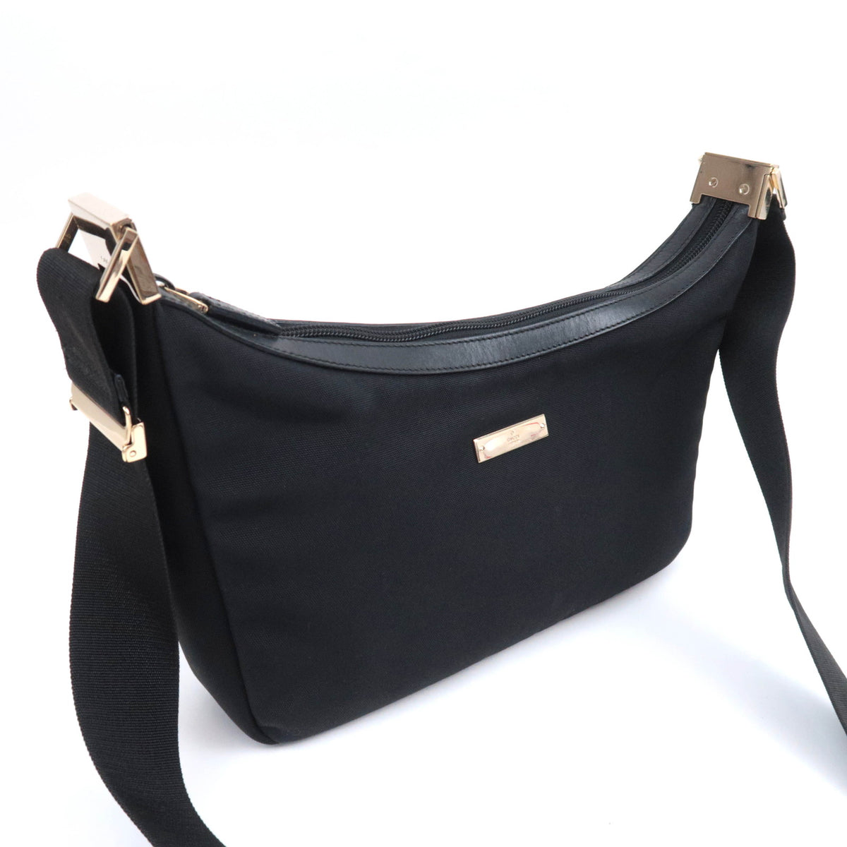 GUCCI Nylon Leather Hobo Shoulder Bag 019.0433